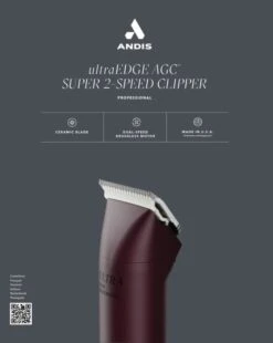 Andis AGCB Super 2 Speed Brushless Clipper - Burgundy -Wahl || Andis || Oster® Sales AN 23370 3