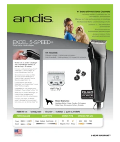 Andis Excel 5 Speed Clipper -Wahl || Andis || Oster® Sales AN 65435 4