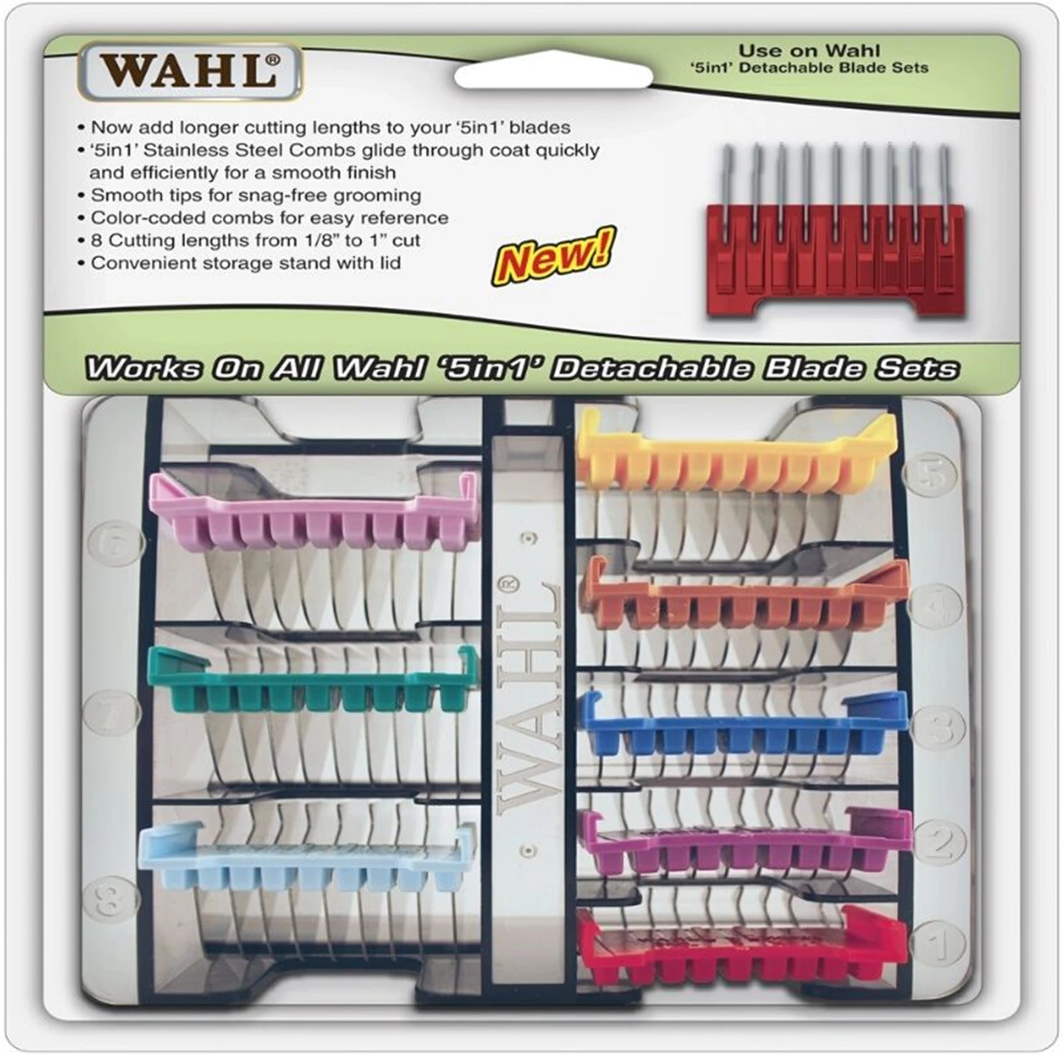 Wahl Stainless Steel Comb Attachment Set For 5 In 1 Blades 1 Wahl Stainless Steel Comb Attachment Set For 5 In 1 Blades